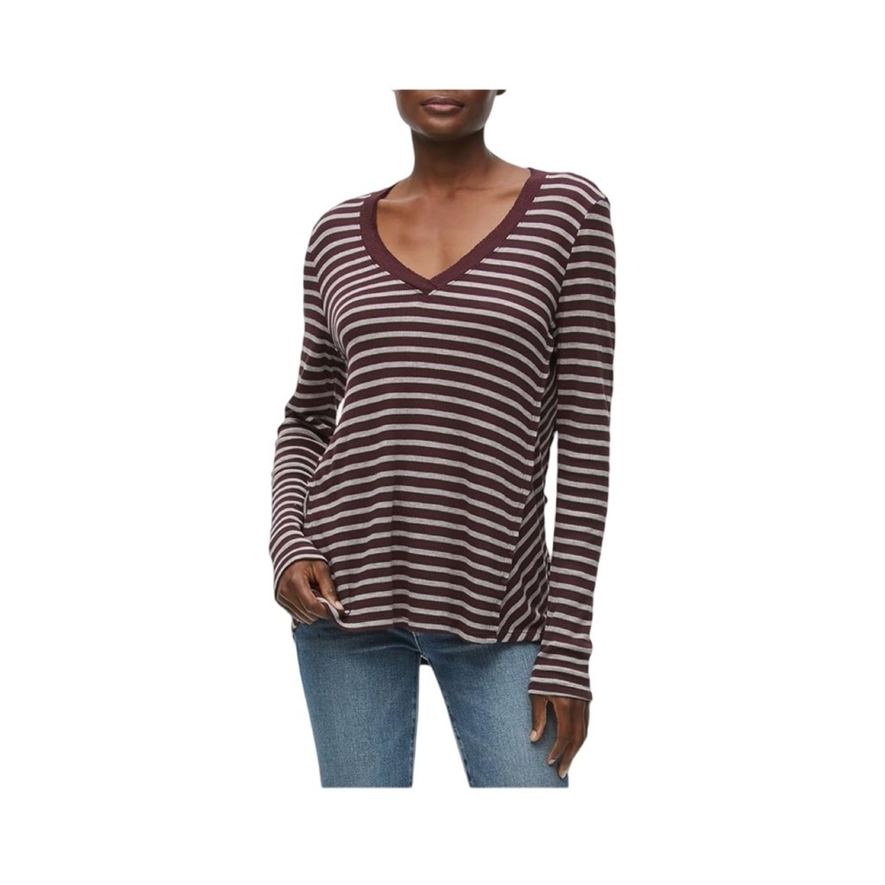 Michael Stars Phoebe Long Sleeve Stripe Thermal Top NWT Size M